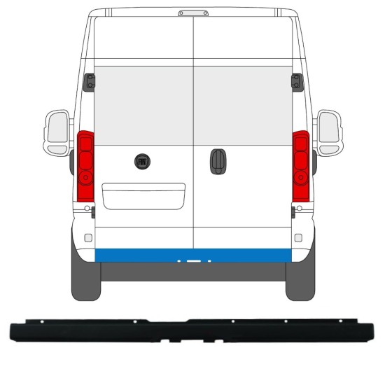Parachoques trasero con orificio para enganche de remolque para Opel Movano 2021- 16167