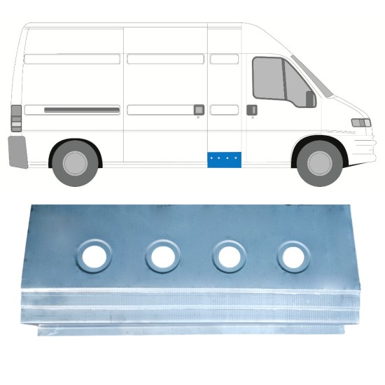 Panel de reparación del umbral interno para Peugeot Boxer 1994-2006 / Izquierda = Derecha (simétrico) 17304
