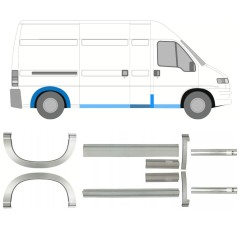 Panel de reparación del umbral + guardabarros trasero para Peugeot Boxer 1994-2006 / Conjunto 14227