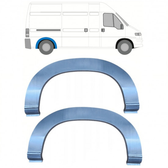 Panel de reparación guardabarros trasero para Fiat Ducato Boxer Relay 1994- / Izquierda = Derecha (simétrico) / Conjunto 10096