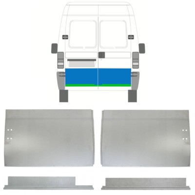 Panel de reparación puerta trasera interna + externa para Peugeot Boxer 1994-2006 / Izquierda+Derecha / Conjunto 14454