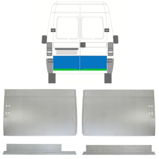 Panel de reparación puerta trasera interna + externa para Peugeot Boxer 1994-2006 / Izquierda+Derecha / Conjunto 14454