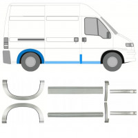 Panel de reparación del umbral + guardabarros trasero para Fiat Ducato Boxer Relay 1994-2006 / SWB / Conjunto 11516