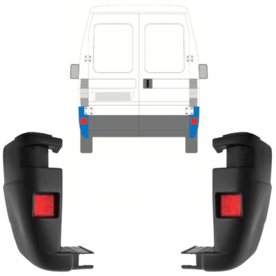 Esquina parachoques trasero para Fiat Ducato 2002-2006 / Izquierda+Derecha / Conjunto 9816