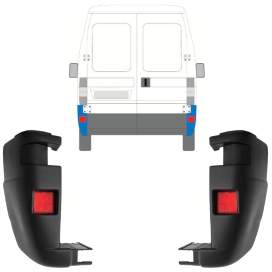 Esquina parachoques trasero para Fiat Ducato 2002-2006 / Izquierda+Derecha / Conjunto 9816