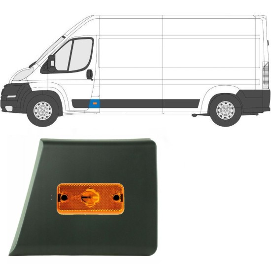 Moldura lateral con lámpara para Fiat Ducato 2006-2018 / Izquierda / Conjunto 10677
