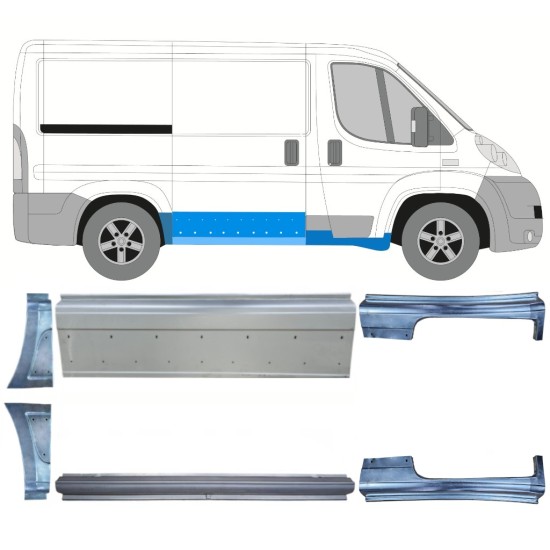 Panel de reparación conjunto para Fiat Ducato 2006-2014 / Izquierda+Derecha / 14812
