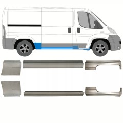 Panel de reparación del umbral + guardabarros trasero para Citroen Jumper 2006-2025 / Izquierda+Derecha / Conjunto 13969