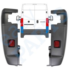 Esquina parachoques trasero 270 grados para Peugeot Boxer 2006-2018 / Izquierda+Derecha / Conjunto 14063