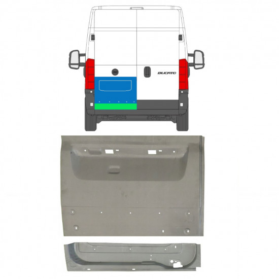 Panel de reparación puerta trasera para Fiat Ducato 2006- / Izquierda / Conjunto 11681