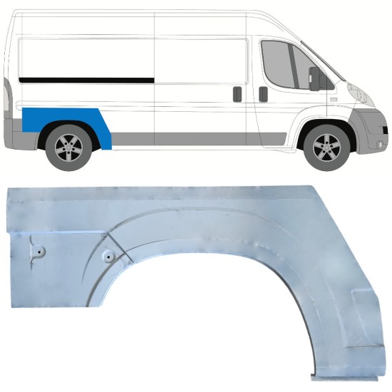 Panel de reparación guardabarros trasero para Peugeot Boxer 2006-2026 / Derecho 16947