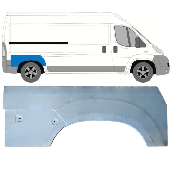 Panel de reparación guardabarros trasero para Peugeot Boxer 2006-2026 / Derecho 16957
