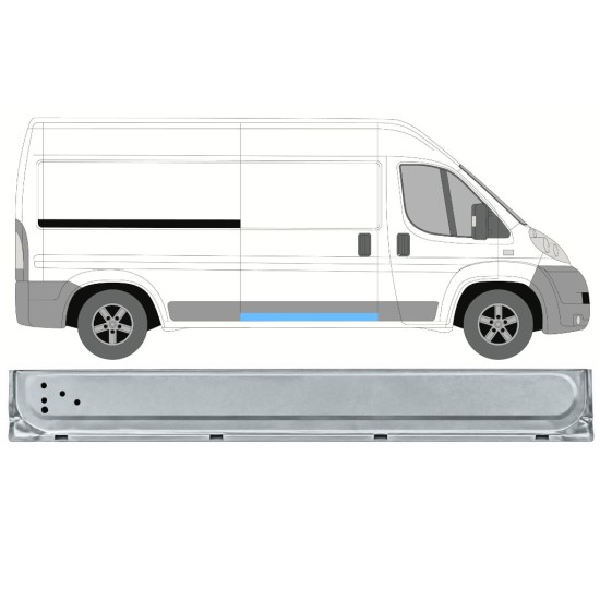 Panel de reparación puerta corredera interna para Citroen Jumper 2006-2026 / Derecho 17044