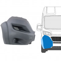 Esquina del parachoques delantero con moldura lateral para Fiat Ducato 2014-2018 / Derecho 9041