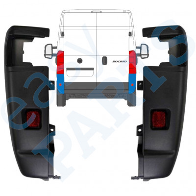 Esquina parachoques trasero 270 grados para Fiat Ducato 2018- / Izquierda+Derecha / Conjunto 9836