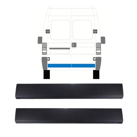 Moldura lateral puerta trasera para Fiat Ducato 1994-2002 / Izquierda+Derecha / Conjunto 9856