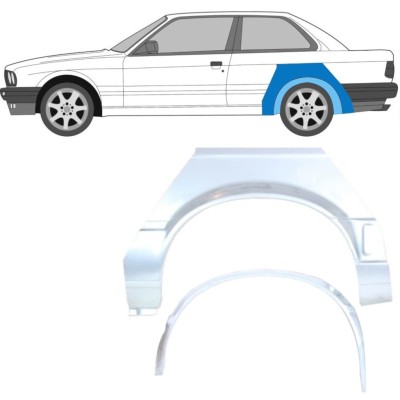 Panel de reparación guardabarros trasero interna + externa para BMW 3 E30 1987-1994 / Izquierda / Conjunto 10852
