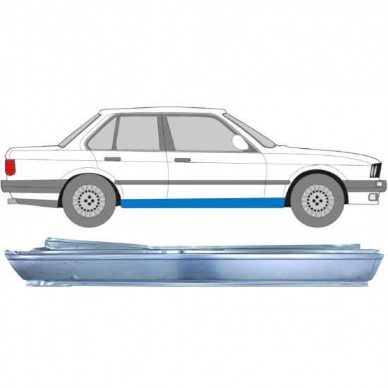 BMW 3 E30 1982-1994 4-PUERTAS COMPLETO PANEL DE REPARACIÓN DEL UMBRAL / DERECHA