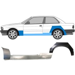 Panel de reparación del umbral + guardabarros delantero + guardabarros trasero para BMW 3 E30 1982-1987 / Izquierda / Conjunto 11509