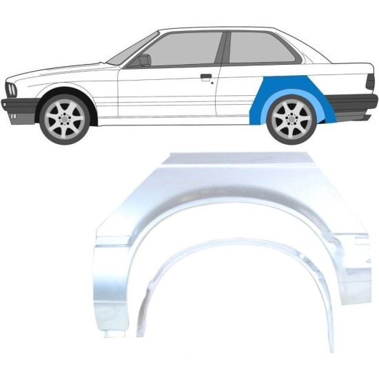 Panel de reparación guardabarros trasero interna + externa para BMW 3 E30 1982-1987 / Izquierda / Conjunto 10849