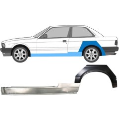 Umbral completo + Panel de reparación guardabarros trasero para BMW 3 E30 1982-1987 / Izquierda / Conjunto 11235