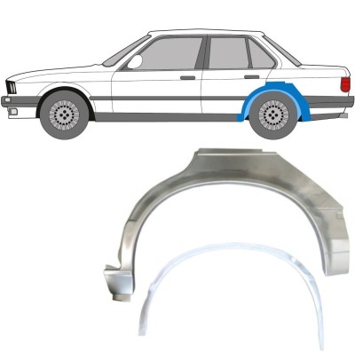 Panel de reparación guardabarros trasero interna + externa para BMW 3 E30 1982-1987 / Izquierda / Conjunto 10858