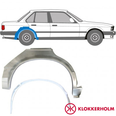 Panel de reparación guardabarros trasero interna + externa para BMW 3 E30 1982-1987 / Derecho / Conjunto 10857