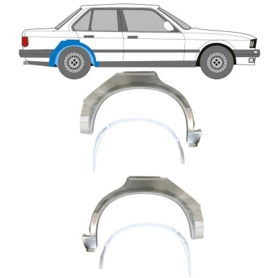 Panel de reparación guardabarros trasero interna + externa para BMW 3 E30 1982-1987 / Conjunto 10859