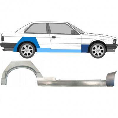 Panel de reparación del umbral + guardabarros delantero + guardabarros trasero para BMW 3 E30 1987-1994 / Derecho 11511