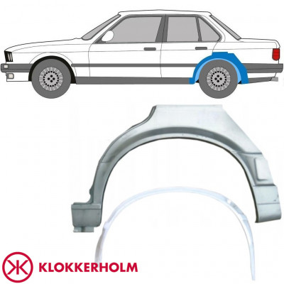 Panel de reparación guardabarros trasero interna + externa para BMW 3 E30 1987-1994 / Izquierda / Conjunto 10861