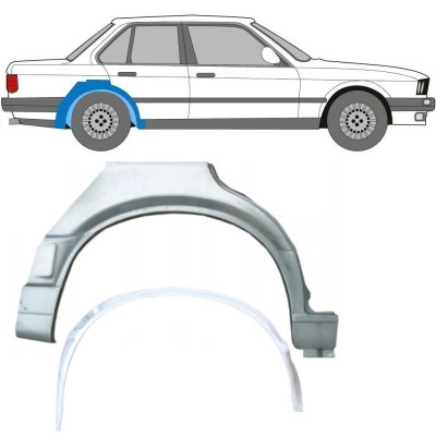 Panel de reparación guardabarros trasero interna + externa para BMW 3 E30 1987-1994 / Derecho / Conjunto 10860