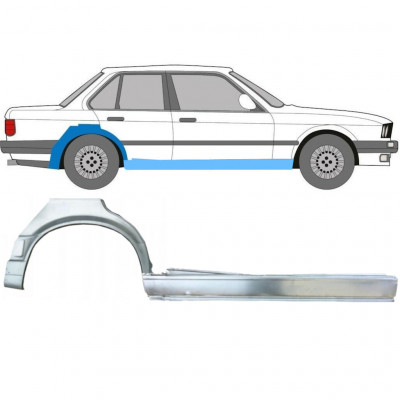 Panel de reparación del umbral + guardabarros trasero para BMW 3 E30 1987-1994 / Derecho / Conjunto 11240