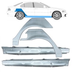 Umbral completo + Panel de reparación guardabarros trasero para BMW 3 E46 1998-2006 / Conjunto 11260