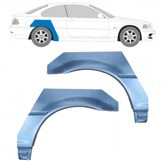 Panel de reparación guardabarros trasero para BMW E46 3 Cabrio 1998-2005 / Izquierda+Derecha / COUPE / Conjunto 6199