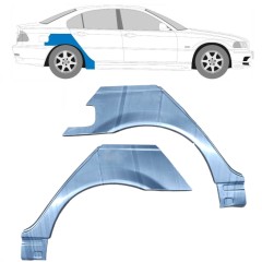 Panel de reparación guardabarros trasero para BMW 3 E46 1998-2006 / Izquierda+Derecha / Conjunto 6204