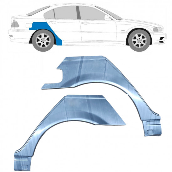 Panel de reparación guardabarros trasero para BMW E46 3 1998-2005 / Izquierda+Derecha / Conjunto 6204