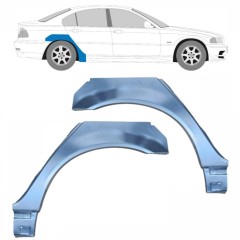 Panel de reparación pequeño para guardabarros trasero para BMW 3 E46 1998-2006 / Izquierda+Derecha / Conjunto 6203