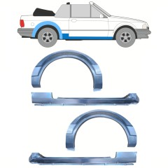 Panel de reparación del umbral + guardabarros trasero para Ford Escort 1986-1990 / CABRIO / Conjunto 12588