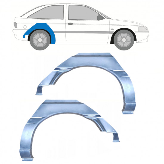 Panel de reparación guardabarros trasero para Ford Escort 1995-2000 / Izquierda+Derecha / Conjunto 9969