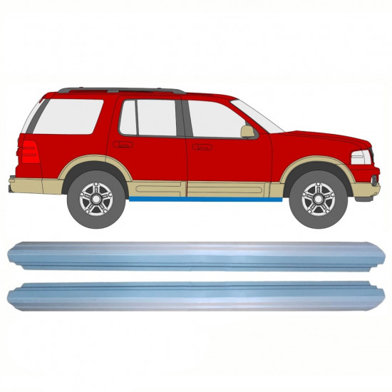 Panel de reparación del umbral para Ford Explorer 2001-2010 / Izquierda = Derecha (simétrico) / Conjunto 10361