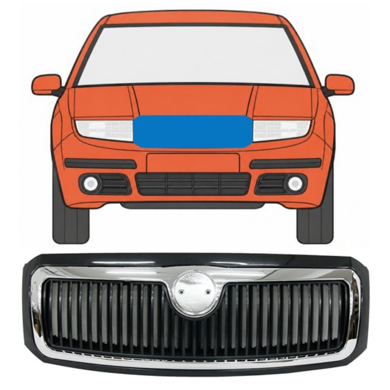 Parrilla para Skoda Fabia I 2004-2007 7522