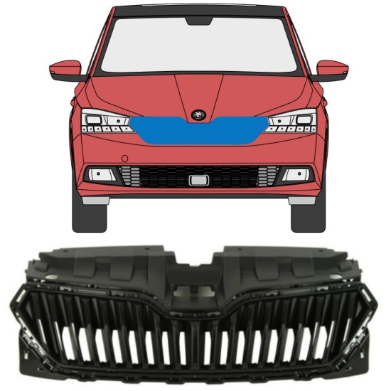 Parrilla para Skoda Fabia 2018-2021 16214