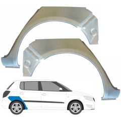 Panel de reparación guardabarros trasero para Skoda Fabia II 2007-2015 / Izquierda+Derecha / Conjunto 9478