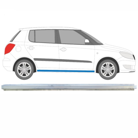 Panel de reparación del umbral interno para Skoda Fabia II 2007-2015 / Izquierda = Derecha (simétrico) 16892