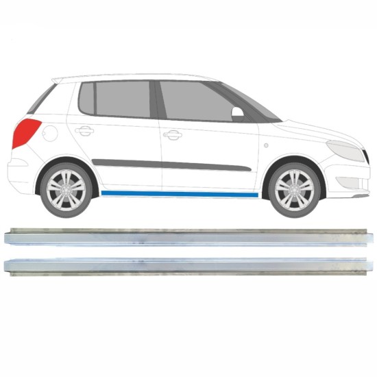 Panel de reparación del umbral interno para Skoda Fabia II 2007-2015 / Izquierda+Derecha / Conjunto 16893