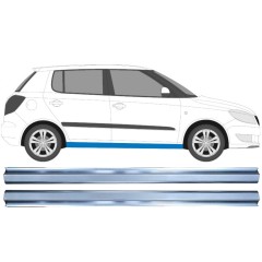 Panel de reparación del umbral para Skoda Fabia II 2007-2015 / Izquierda+Derecha / Conjunto 11919