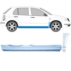 Umbral completo + Panel de reparación guardabarros delantero para Skoda Fabia I 1999-2007 / Derecho / Conjunto 11167