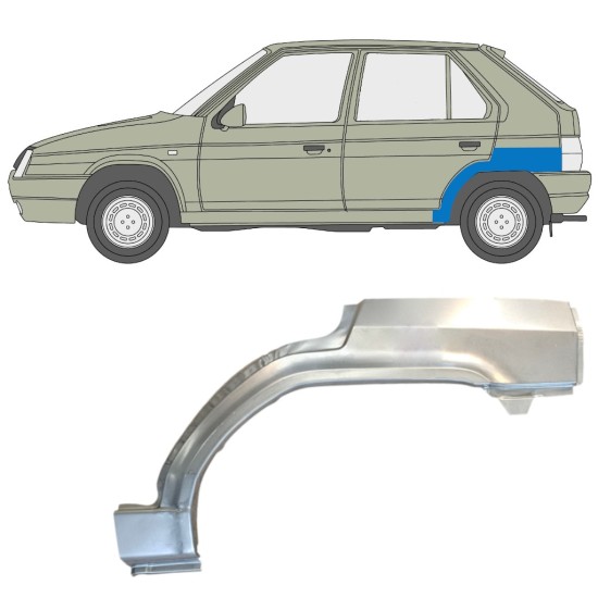 Panel de reparación guardabarros trasero para Skoda Favorit 1989-1995 / Izquierda 14883 Panel de reparación guardabarros trasero para Skoda Favorit 1989-1995 / Izquierda 14883