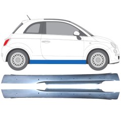 Panel de reparación del umbral con agujeros para Fiat 500 2007-2018 / Izquierda+Derecha / Conjunto 12681