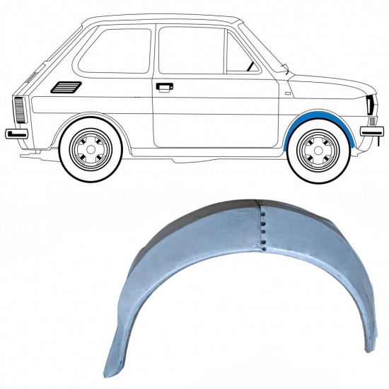 Panel de reparación guardabarros delantero interno para Fiat 126p 1972-1978 / Derecho 10215